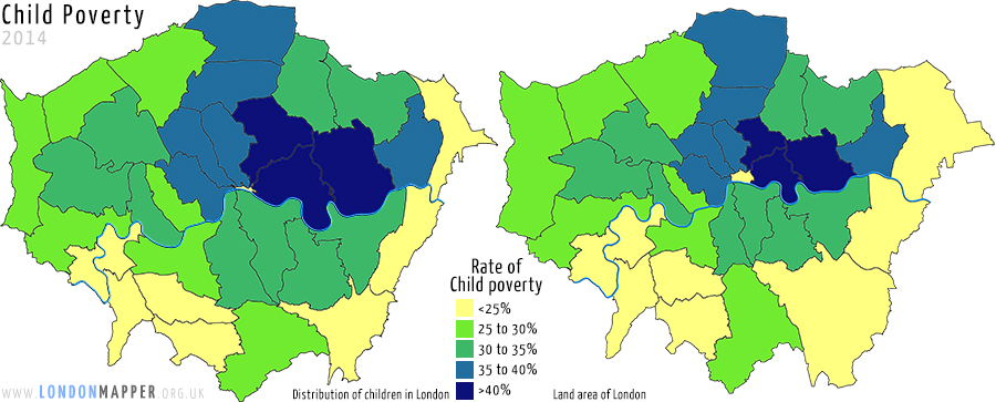 Child Poverty Ratios in the London Boroughs, 2014